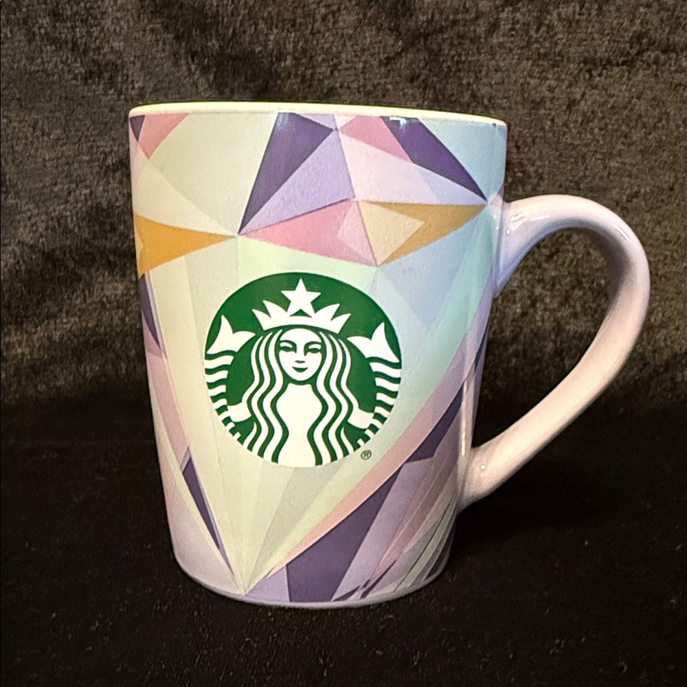 Starbucks Pastel Purple & Lavendar Geometric Coffee Mug 10 oz